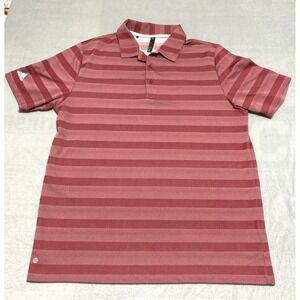 Adidas Polo Shirt Mens Size XL Red Striped Golf Short Sleeve Extra-Large